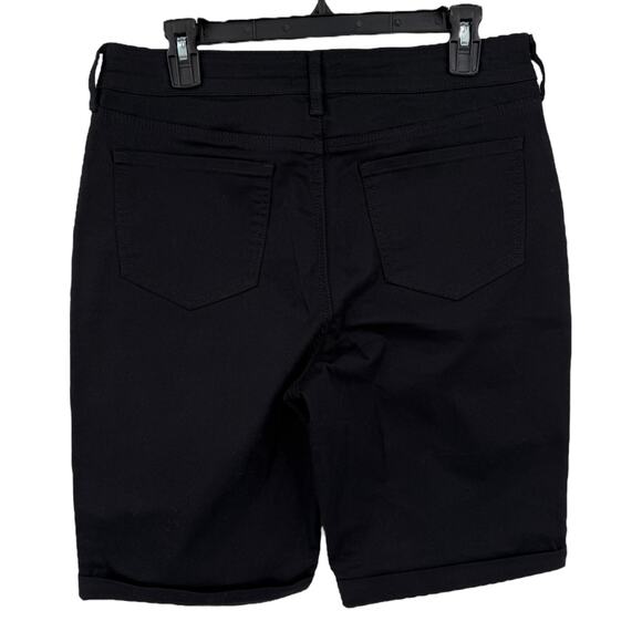 NYDJ Briella 11 Inch Denim Roll Cuffs shorts black size 10 - Picture 7 of 7